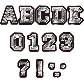 Geyoga 200 Pcs Large 6'' Bulletin Board Letters Font Letters and Punctuation Cutouts Combo Set Big Classroom Alphabet Cutout for Bulletin Board Display School Chalkboard Wall Decor Supply(Chalk)