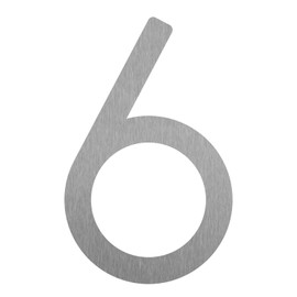House Number "6" - 152 mm, Design House Number Made of Stainless Steel