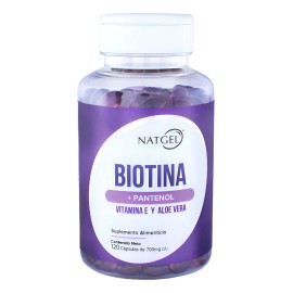 Biotina  Pantenol  120 Softgels De 700 Mg  Natgel Sin Sabor                                                                                           