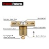 JQK Closet Ball Catch Door Hardware, Stainless Steel Catch Adjustable
