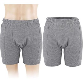 Urine Bag Pants Incontinence Underwear Double Pocket for 2000ML Urine Bag, Bladder Patient Urine Bag Pants Ostomy Drainage Bag Care Underwear for Elderly Disabled (L Male ostomy Fistula)