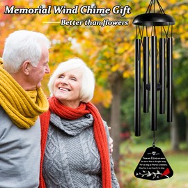 Campanas de viento conmemorativas, regalo de condolencias por la pérdida de madre padre, campanillas de viento de 30 pulgadas por la pérdida de un ser querido, campanillas de viento cardenales decoración al aire última intervensión