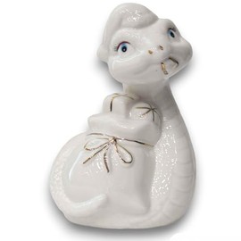 Victoria Bella Ceramic Figurine Snake-Piggy Bank 5.5" H Gift for New Year and Christmas Holidays, Symbol of 2025