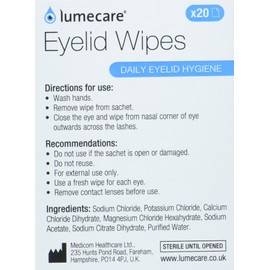 Lumecare Eyelid Wipes (4 Boxes, 80 Wipes)