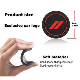 Car Cup Holder Coaster car Cup Cushions Compatible withChallenger Charger Durango Caravan Dakota SRT RAM Accessories Silicone Non-Slip Coaster red Logo