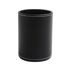 Affilato Pen Stand, Cylinder Shape, Leather, Tabletop Storage, Office, Telework, Stylish, (Black)