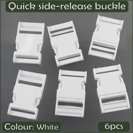 AERZETIX - 6er-Pack Schnallen, Schnellverschluss-Clips für Rucksäcke - 40 mm Schlaufe - Gepäck Outdoor-Ausrüstung - Farbe weiß- Kunststoff