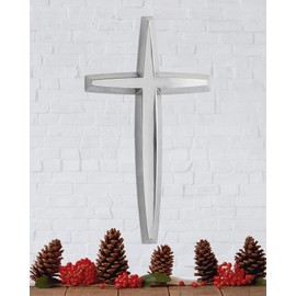 Nambe Wall Cross | Holiday Symbol for Christmas Décor, Wedding, or Housewarming | Measures 9 x 5 Inches | Made of Nickel Plate | Designed by Maureen McTamney