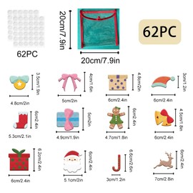 BEUNITONE 62 Pieces DIY Felt Christmas Wall Hanging Christmas Tree Snowman Set for Christmas Decoration Christmas Felt Figures for Flannel Board Stories Christmas Felt Storyboard