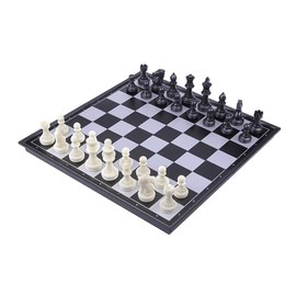 KOKOSUN International Chess Set, Magnetic, Folding Chess Board, Black and White Pieces, Convenient Storage (12.6 x 12.6 inches (32 x 32 cm)