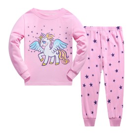 Junellz Girls' Pyjamas - Unicorn Pjs in Pink for 7-8 Year Olds