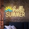 Hello Summer Neon Signs Led Acrylic Dimmable Reusable and Hanging