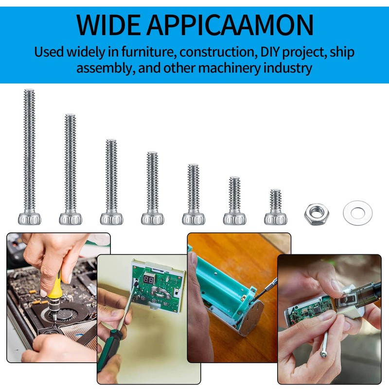 410 Piece M2 Hex Socket Screw Set, 304 Stainless Steel