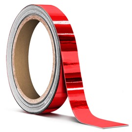 VViViD Red Mirror Chrome Air-Release Adhesive Vinyl Pinstripe Tape Roll (½ Inch x 20ft)