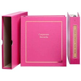 Not for Profit Kit (Pink) - Binder, Slipcase, Membership Certificates, Index Tabs & Pink R-542 Self-Inking NPF Seal Stamp
