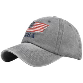 FEOYA Men Women USA American Flag Baseball Hats Military Army Hat Vintage Distressed Cotton Caps Washed Retro Adjustable Trucker Car Hats Sun Dad Hats