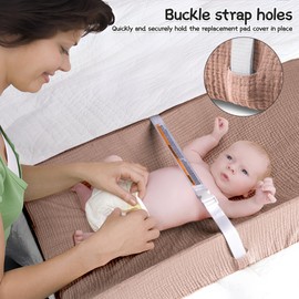 Bearmoss - Juego de 2 fundas para cambiador de pañales, 100 % algodón, de muselina, para cambiar, 32 x 16 pulgadas, suaves, transpirables, para bebés, niñas y niños (cacahuete)