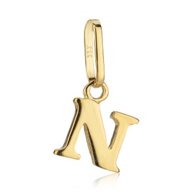 NKlaus Alphabet Pendant – Small Letter Pendant Gold 333 – Yellow Gold 8 Carat – Children's Talisman Amulet, Yellow Gold