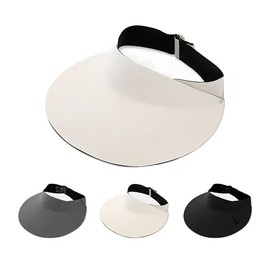 TOFBS Sun Hat Women's Foldable Non-Marking Wide Visor Edge Hat Sun Cap Summer UV Protection Outdoor Hat UPF 50+ Ponytail Beach Hat, beige