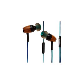 Symphonized DRM Premium Genuine Wood in-Ear Noise-isolating Headphones with Mic (Green/Blue)