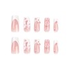 TANSAR Press on Nails, Medium French Fake Nails with Bow,