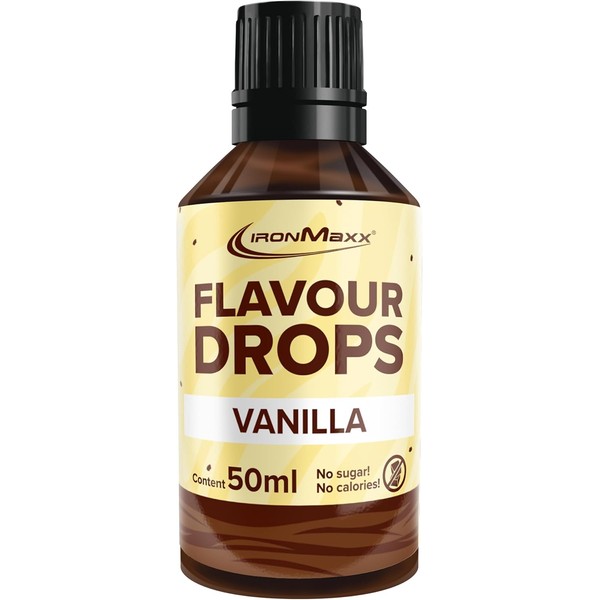 IronMaxx Flavour Drops - Vanilla 50 ml, Calorie Free &