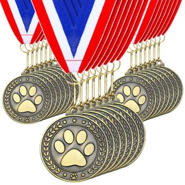 Quelay 30/60PCS Gold Award Medals Bulk Winner Medals Printed with Student of The Month Great Job Paw Print Citizenship Gold Medals for Kids Adults Trophy Award Prize Gift(30 Pcs,Paw Print Medals)