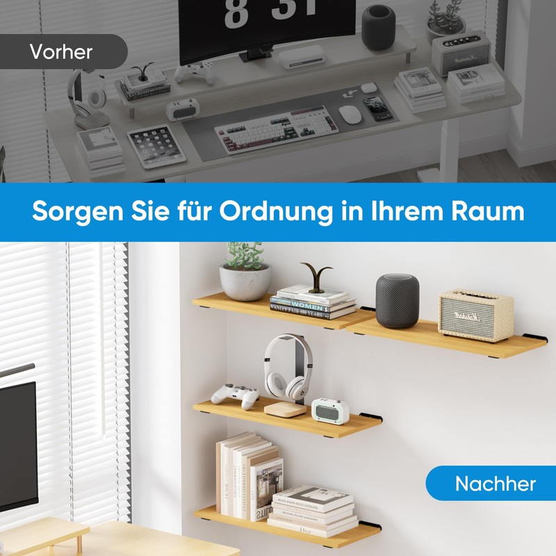 TESSTINA Invisible Shelf Bracket, 80 kg, Heavy Duty, Metal Shelf