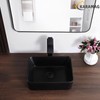 KARAMAG Black Vessel Sink Rectangle 16"x12" Bathroom Sink Rectangular Modern