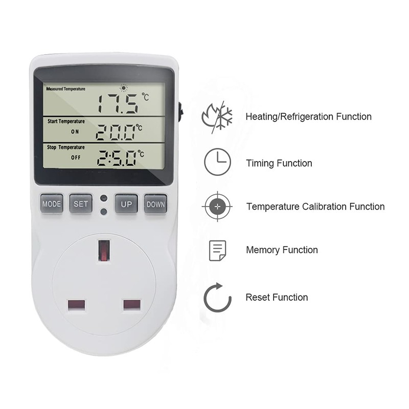 KETOTEK KT3100 Digital Thermostat Temperature Controller Socket Outlet 230V 16A