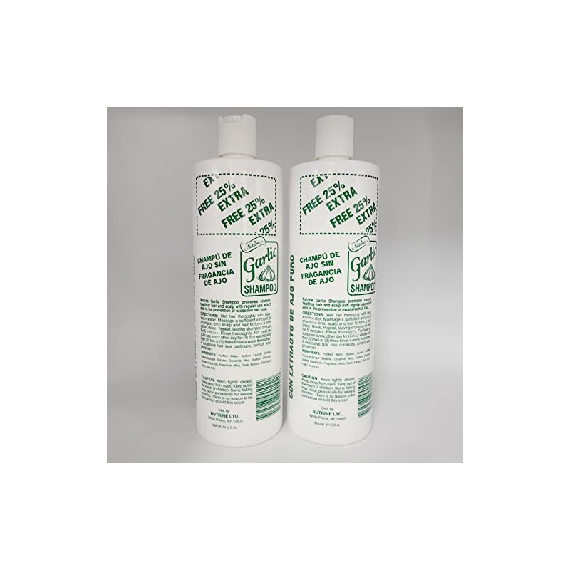Nutrine Garlic Shampoo Unscented 20 Ounce (591ml) (Pack of 2)