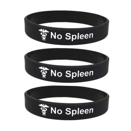 Butler & Grace No Spleen Silikon Medizinische Armband. Notfall Armband fur Herren Damen 8 zoll 202 mm (1 Armband - Schwarz, 202) (Set Of 3 - Black) (1 Band Only-Black) (Set Of 3 - Black)