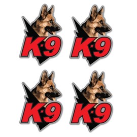 Pack of 4-3 Inch Stickers - K9 Unit Police Guard Dog car Bumper Sticker - Sticker Graphic Decal