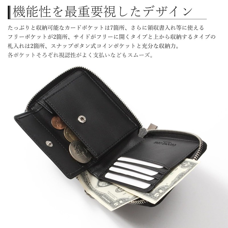 Groove Gear ggs-1031 Men's Bi-Fold Wallet, Mini Wallet, Saffiano Genuine