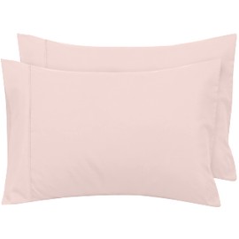 Royale Linens Standard Pillowcase Set of 2 - Bed Pillow Cover - 20"x26" - Pink Pillowcases - 1800 Brushed Microfiber, Wrinkle & Fade Resistant - Soft & Cozy- Standard Size Pillow Case (STD, Pink)