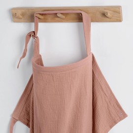 Blissful Diary Muslin Nursing Cover for Breastfeeding, Breathable Breastfeeding Cover up with Arch Neckline for Women, Nursing Apron (Dusty Pink)
