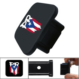 2 Inch Puerto Rico Flag PR Trailer Hitch Tube Cover Plug Cap, Tow Hitch Receiver Tube Hitch Rubber Plug Cover fits 2 Inch Trailer Hitch Receiver. (Puerto Rico Flag PR)