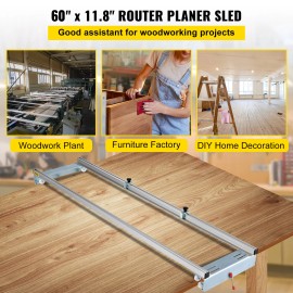VEVOR 60"/ 152.4cm Adjustable Router Sled for Flattening Slabs w/ Locking System