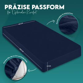 Utopia Bedding Mattress Protector, 140 x 200 x 30 cm, Waterproof, Oeko-TEX Certified Mattress Topper, Breathable, Mattress Protector, All-Round Elastic, Navy Blue