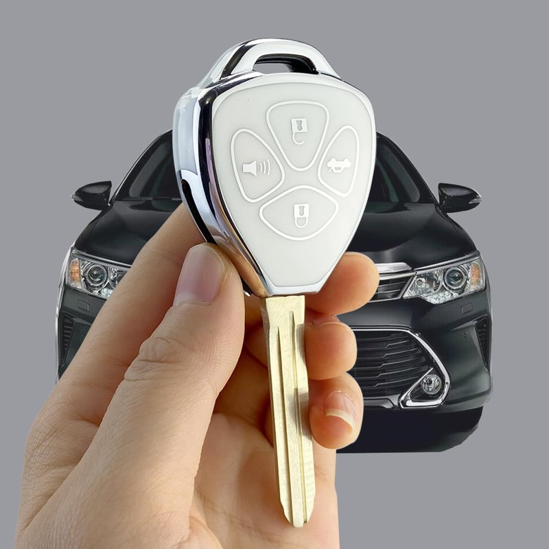 Yuebutor Key Fob Cover Case Compatible with Toyota Camry RAV4