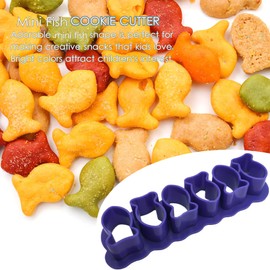 Enrbeco Fish Cookie Cutter Mini Cracker Cutter Adorable Fish Shaped Mini Cookie Cutter Mold (purple), 1.18 inch