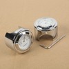 TCMT 7/8" 1" Motorcycle Handlebar Chrome White Dial Clock +