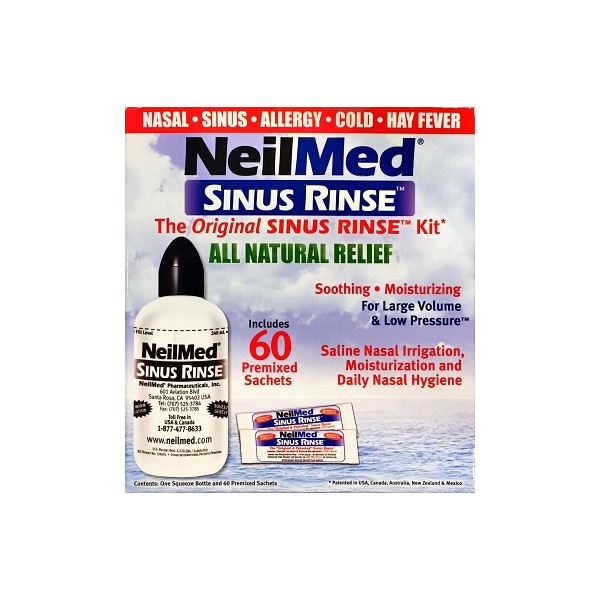 NeilMed Sinus Rinse Kit - 240ml Bottle and 60 Sachets