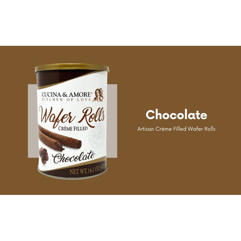 Cucina & Amore Crème-Filled Wafer Rolls, European Artisan Style, Made