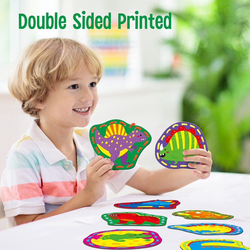SpriteGru 9 Pieces Kids Lacing Cards, Double Sided Sewing Cards