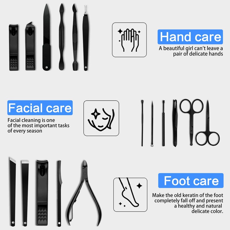 Manicure Pedicure Kit Nail Clippers Set 18 in 1 High