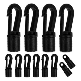 ULTECHNOVO Bungee Shock Cord Hooks Elastic Cord Terminal Ends Shock Cord End Hooks Plastic Lashing Hook for Kayaks Boat Elastic Cord Rope 12pcs (TypeA and TypeB)