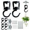 ONIKK Ceiling Hooks for Hanging Plants (4 PCS Black), Heavy