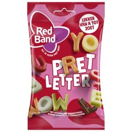 Red Band Pretletters I Fruit flavored Letter shaped Gummy Candy I 125g 4.4 ounce