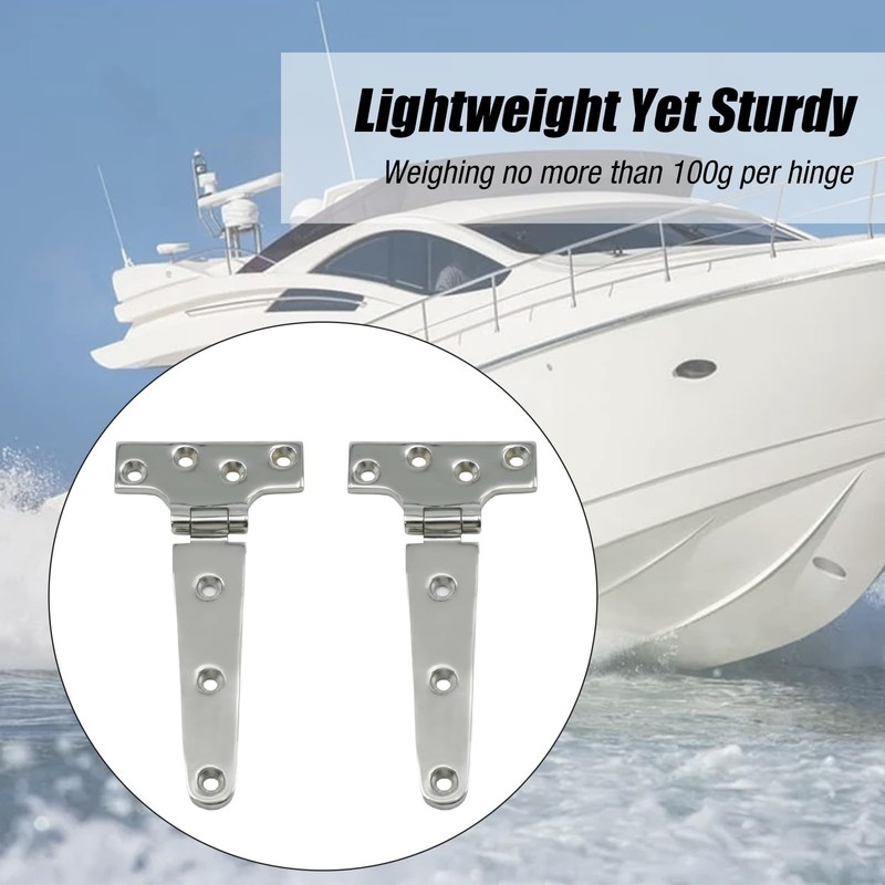 Zreneyfex 2 Pack Heavy Duty Marine Grade T Hinges (6''